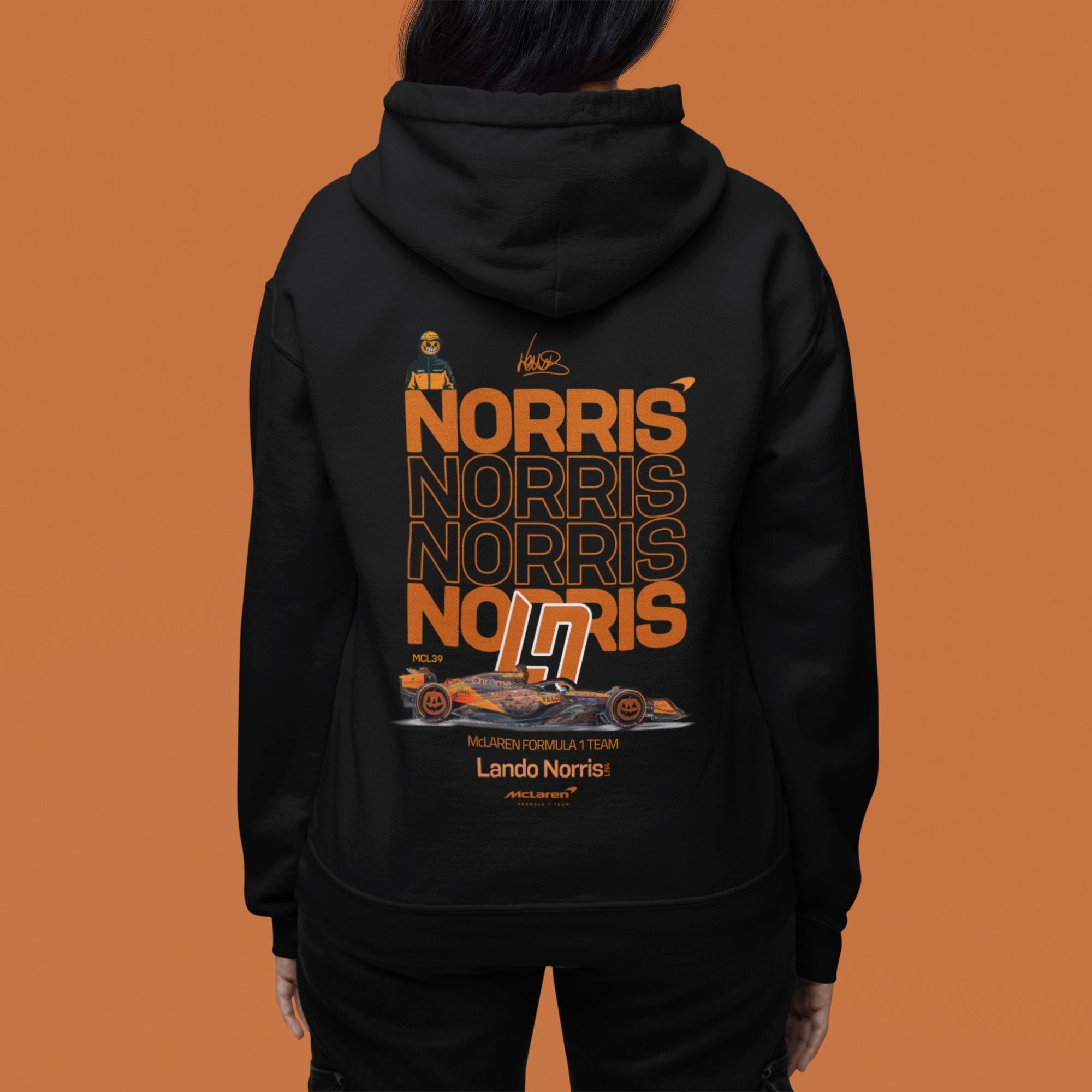 Lando Norris Halloween F1-inspired fanwear product mockup