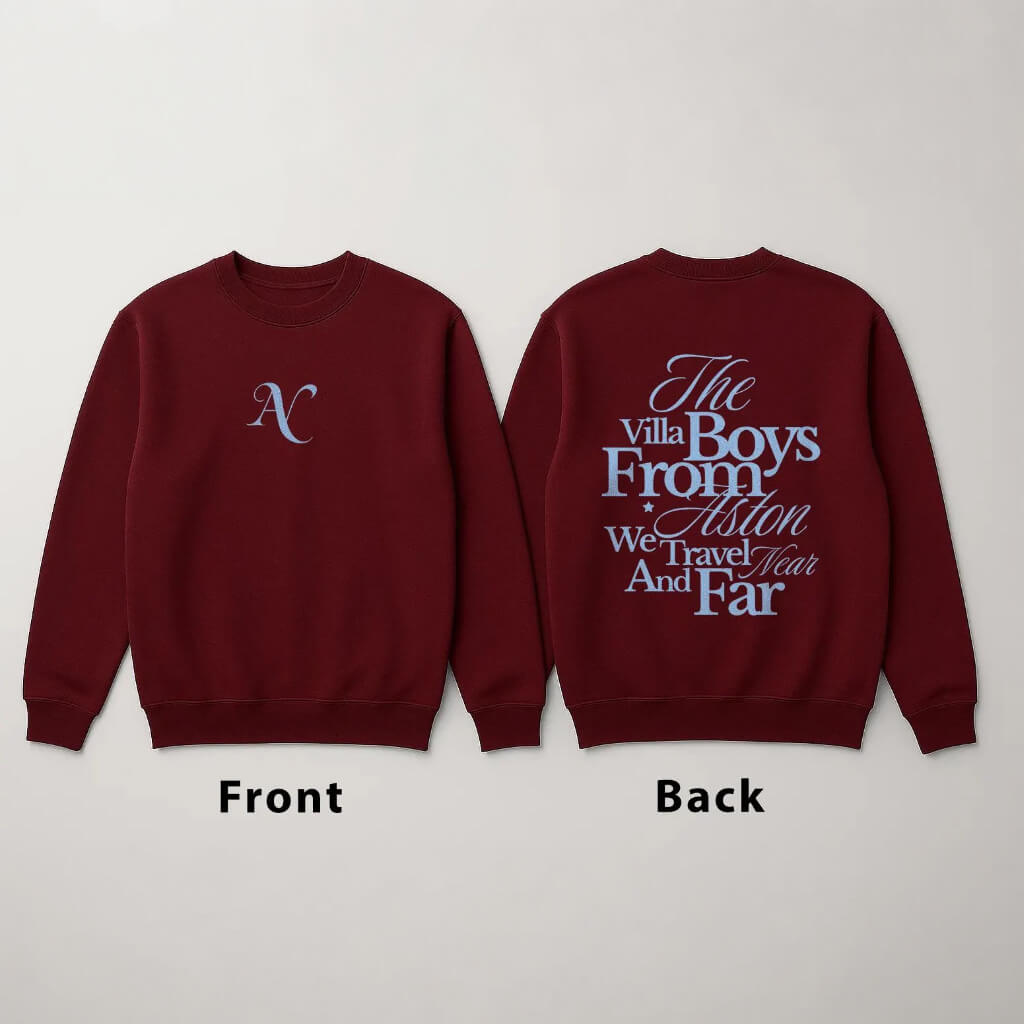 Villa Boys fanwear front and back print detail