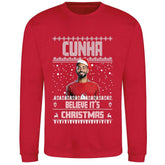 Matheus Cunha Christmas Jumper "Cunha Believe It's Christmas" - Manchester United Fan Gift