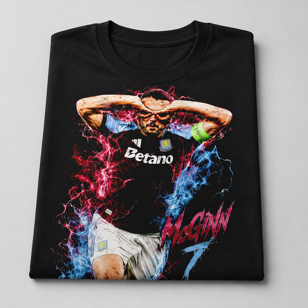 John McGinn 7 black T-shirt design detail