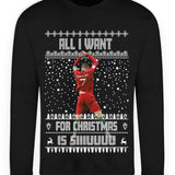 Cristiano Ronaldo Christmas Jumper "All I want For Christmas is SIIIUUUU" - Festive Football Jumper