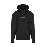 Black hoodie, front view with ANT12 chest logo