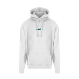 White hoodie, front view with ANT12 chest logo