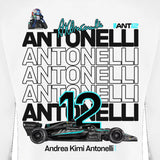 White jumper, ANT12 back print close-up