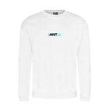 White jumper, front view with ANT12 chest logo