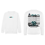 White kids jumper, front and back