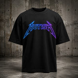 Autism neon graphic black T-shirt industrial ghost mannequin mockup