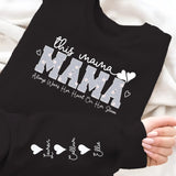 Black This Mama Wears Her Heart on Her Sleeve personalised jumper