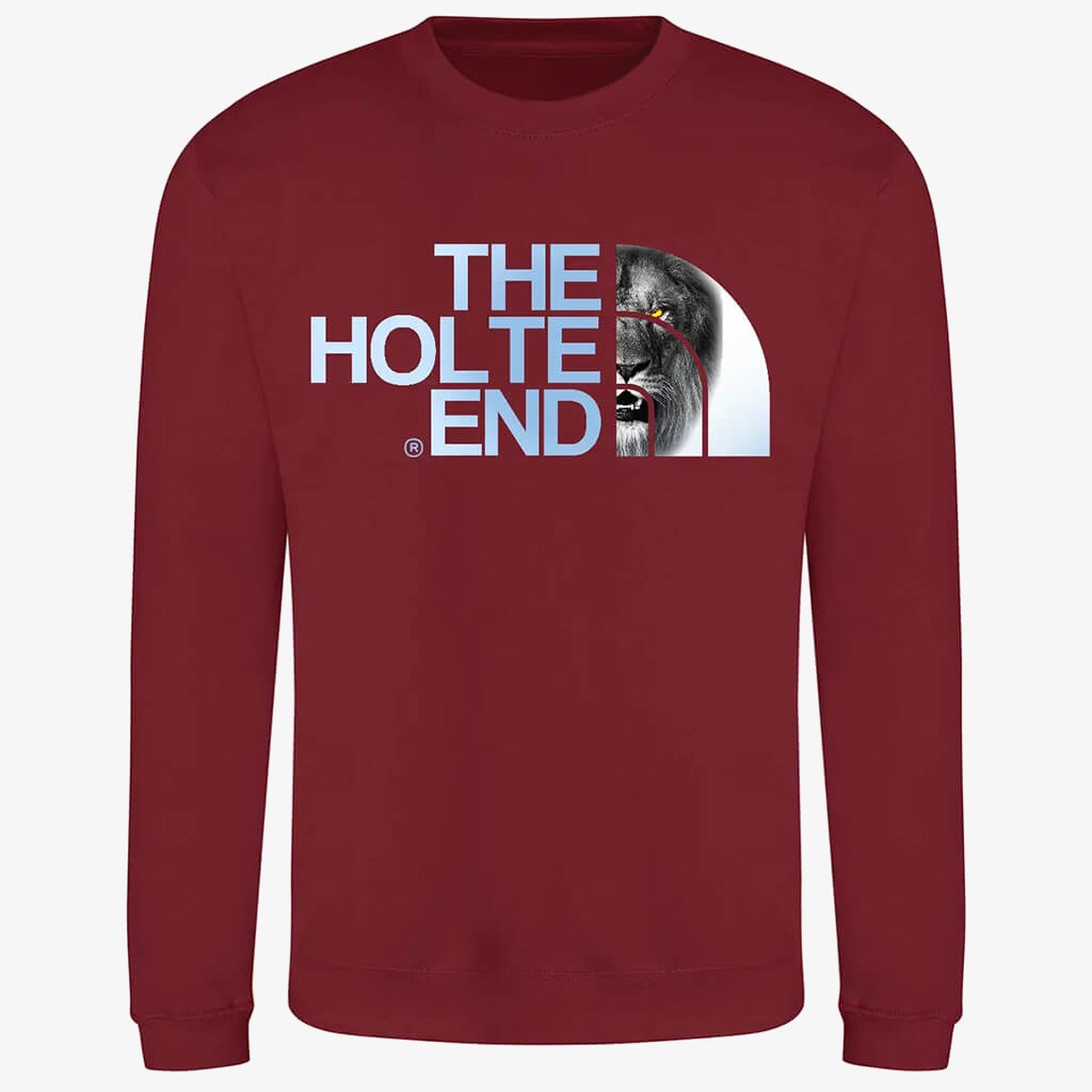 Burgundy jumper — Aston Villa "The Holte End" Jumper - Stylish Gift for Villa Fans with AVFC Lion Design