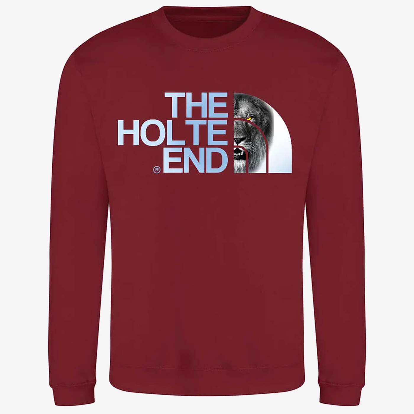Burgundy jumper — Aston Villa "The Holte End" Jumper - Stylish Gift for Villa Fans with AVFC Lion Design