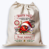 Personalised DTF Printed Christmas Sack - Angry Bird Design 40cm x 61.5cm