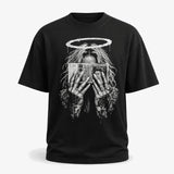 Deep Black tshirt — Money Halo Graphic T-Shirt | Gothic Streetwear Black Tee
