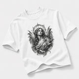 Gothic Angel graphic T-shirt detail - Arctic White
