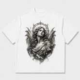 Gothic Angel graphic T-shirt - Deep Black