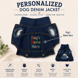 Personalised Dog Denim Jacket | Embroidered Dog Name Jacket, Custom Pet Denim Coat