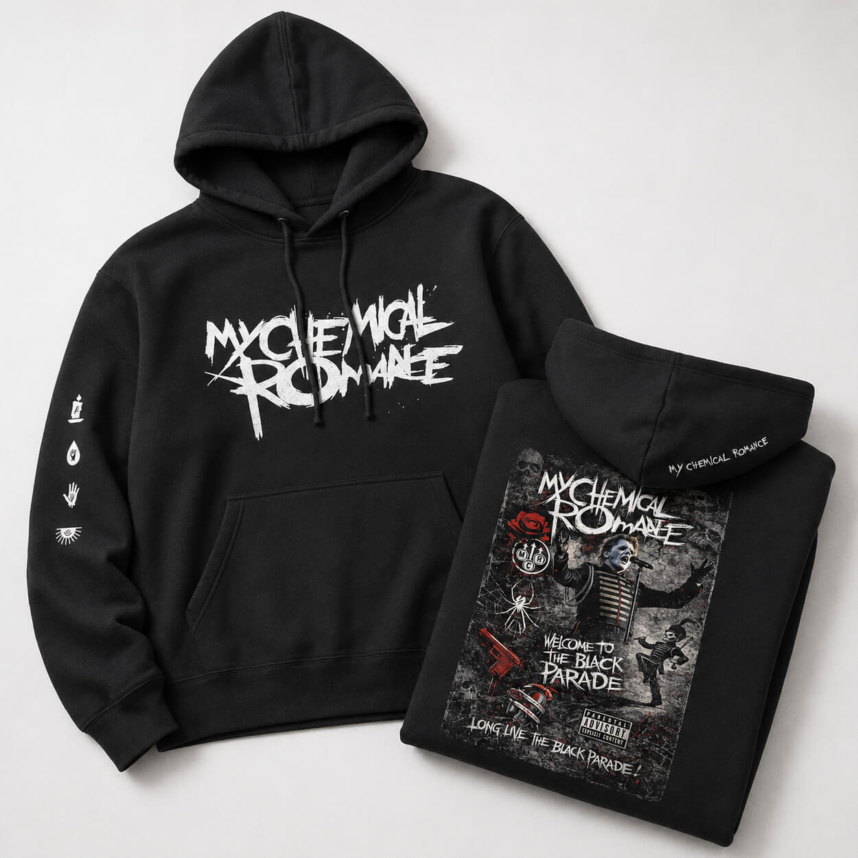 Black MCR Black Parade inspired hoodie front print product image