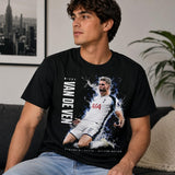 Black football fan graphic T-shirt lifestyle image