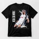 Black halftone Micky van de Ven football fan T-shirt