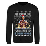 Tyrone Mings AVFC Christmas Jumper - "All I Want For Christmas Is 5 Gold Mings"
