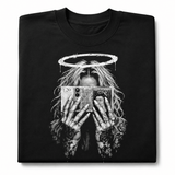 Folded money halo gothic black graphic T-shirt product image