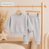 Heather grey personalised sweatshirt and joggers