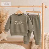 Khaki personalised sweatshirt and joggers