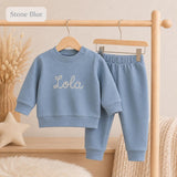 Stone blue personalised sweatshirt and joggers