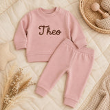 Soft pink personalised sweatshirt and joggers set