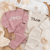 Personalised pink and light stone children’s tracksuits