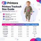 Printora personalised baby and toddler tracksuit size guide