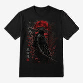 Bushido Samurai Red Moon Graphic T-Shirt