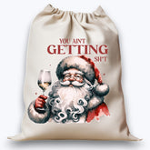 Personalised DTF Printed Christmas Sack - Humorous Santa Design 40cm x 61.5cm