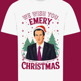 White tshirt — "We Wish You Emery Christmas" Unai Emery Christmas T-Shirt – Black or White