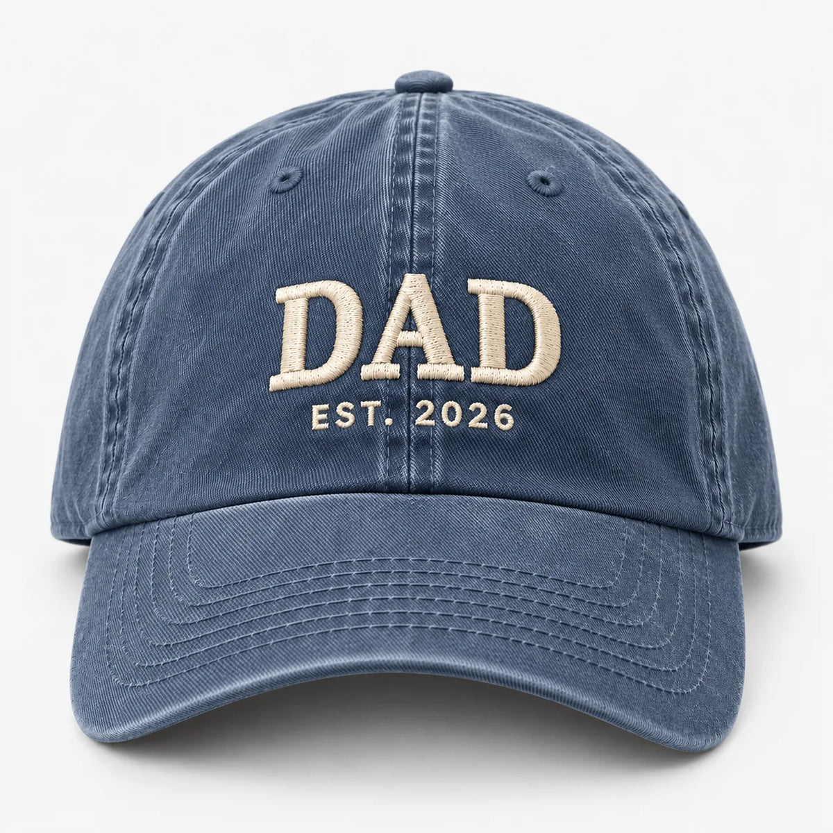 Personalised DAD EST year embroidered vintage cap in Denim – Printora