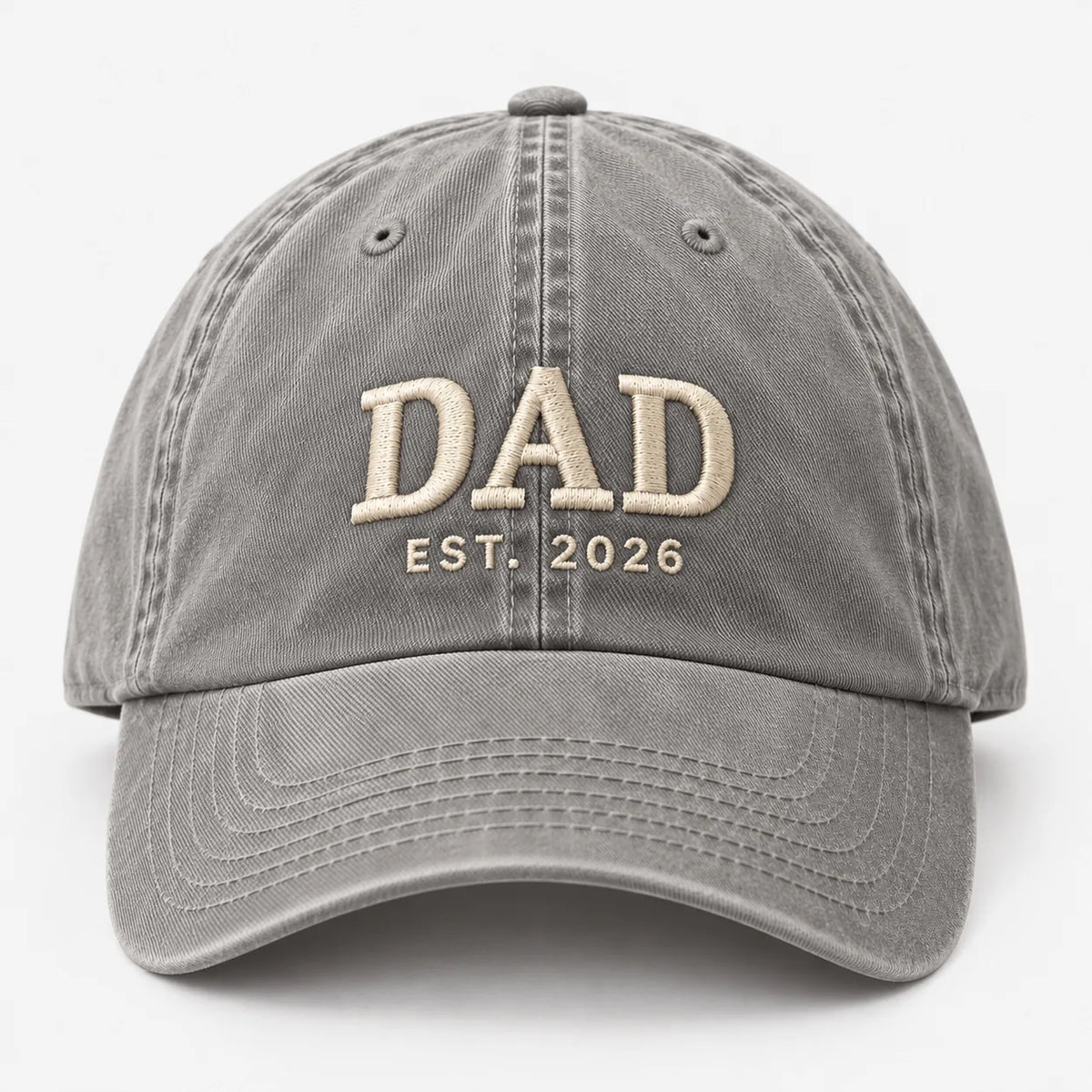 Personalised DAD EST year embroidered vintage cap in Grey – Printora