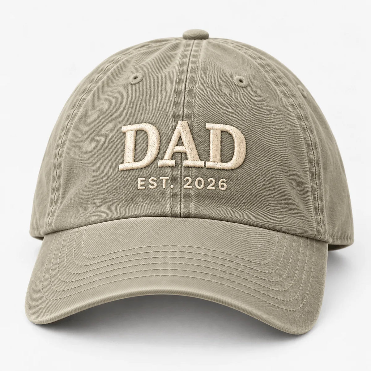 Personalised DAD EST year embroidered vintage cap in Stone – Printora
