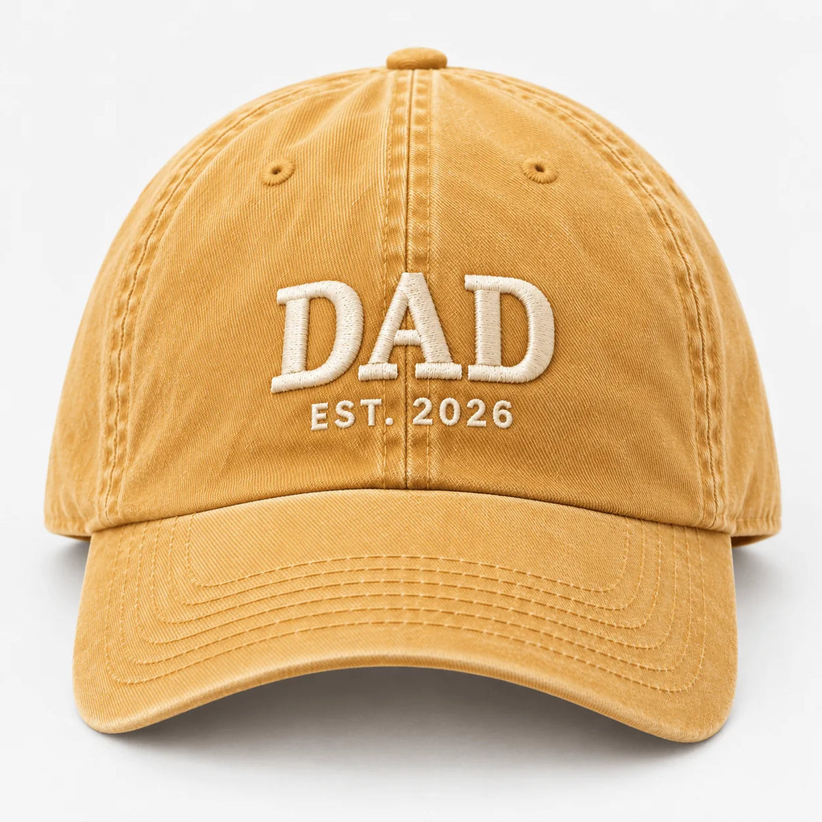 Personalised DAD EST year embroidered vintage cap in Mustard – Printora