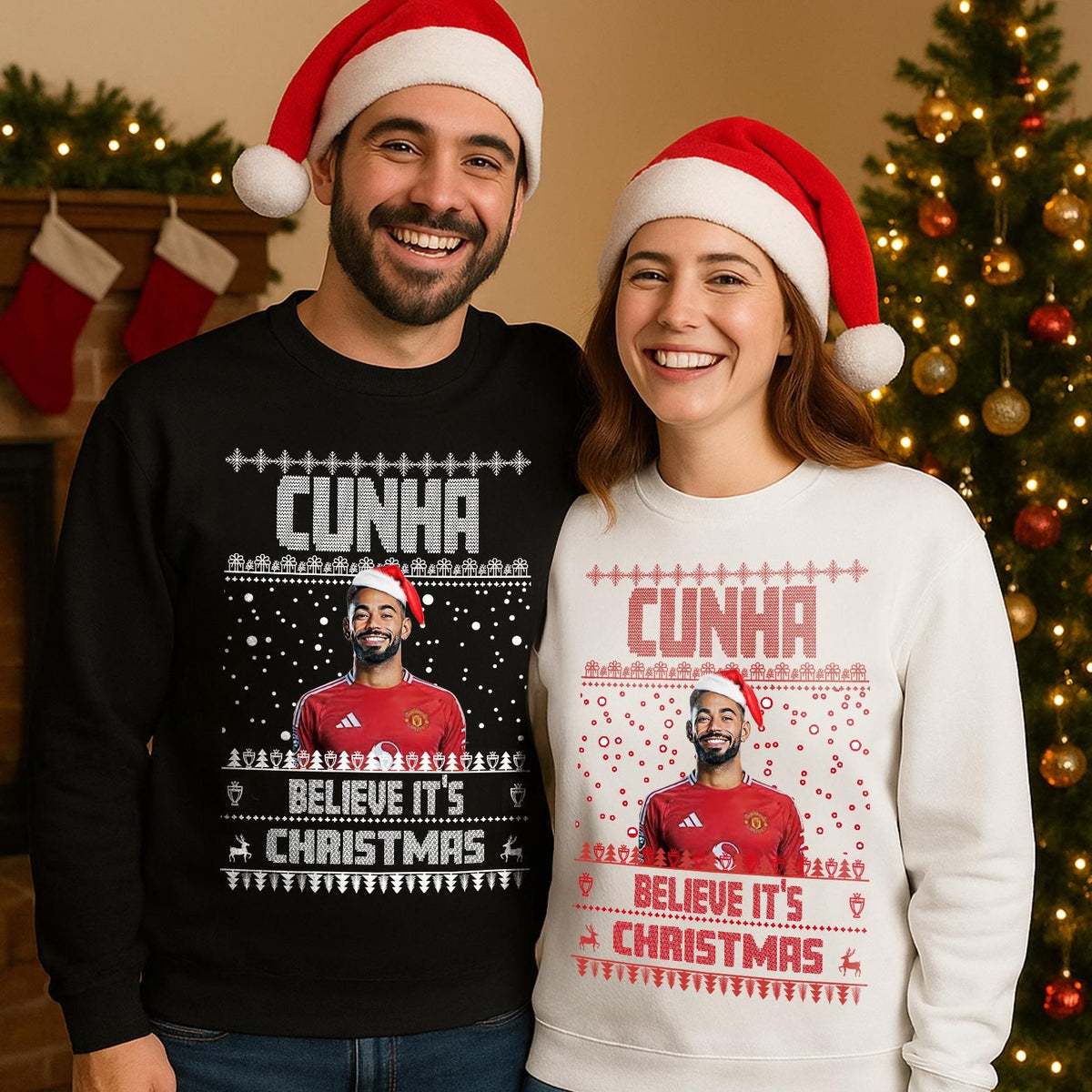 Matheus Cunha Christmas football jumper lifestyle mockup