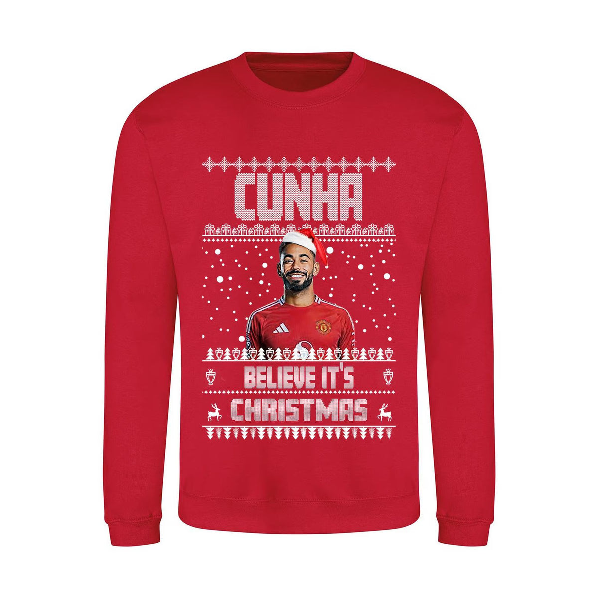 Matheus Cunha Christmas Jumper "Cunha Believe It's Christmas" - Manchester United Fan Gift
