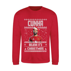 Matheus Cunha Christmas Jumper "Cunha Believe It's Christmas" - Manchester United Fan Gift