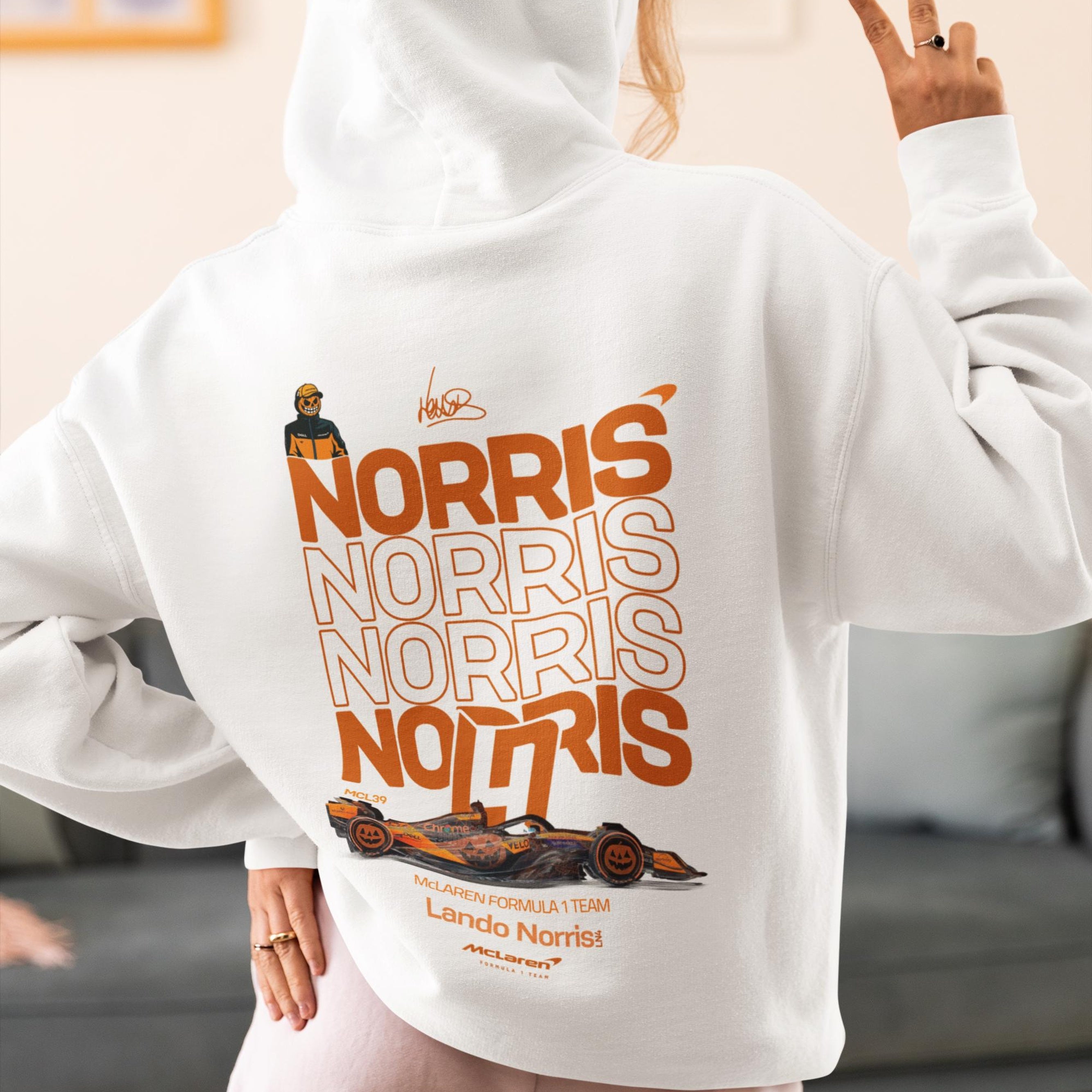 Lando Norris Halloween Special Edition - F1 Hoodie, Jumper & Oversized T-Shirt - McLaren Fan Gift