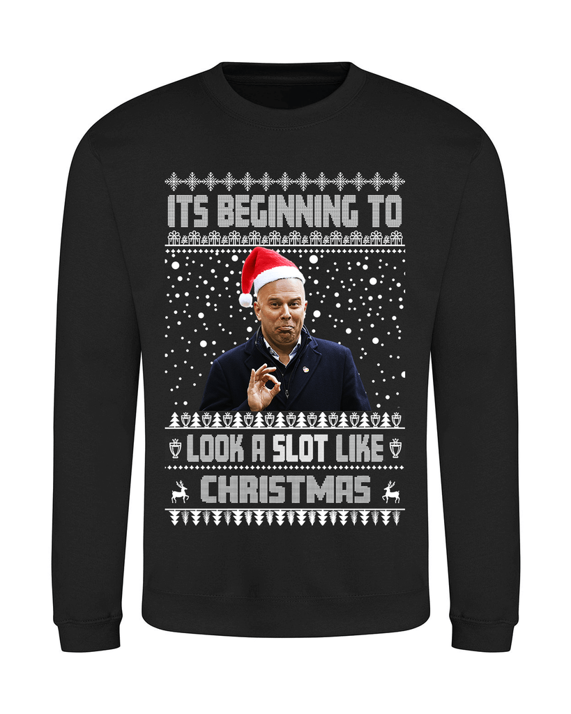 Arne Slot Christmas Jumper, "It's Beginning to Look a Slot Like Christmas" | Various Sizes & Colours | Great Gift For Liverpool Fans | Funny Football Gift