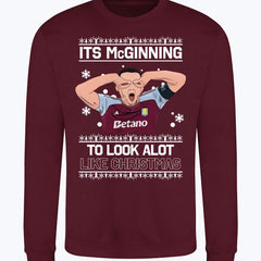 Adults "It's McGinning to Look a Lot Like Christmas" John McGinn Aston Villa Christmas Jumper
