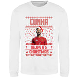 Matheus Cunha Christmas Jumper "Cunha Believe It's Christmas" - Manchester United Fan Gift