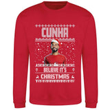 Matheus Cunha Christmas Jumper "Cunha Believe It's Christmas" - Manchester United Fan Gift