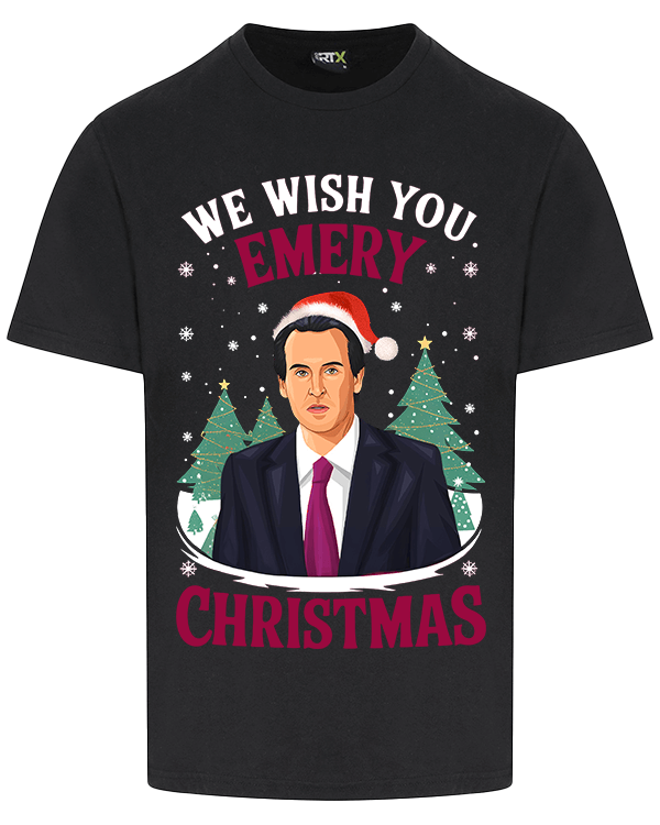 "We Wish You Emery Christmas" Unai Emery Christmas T-Shirt – Black or White