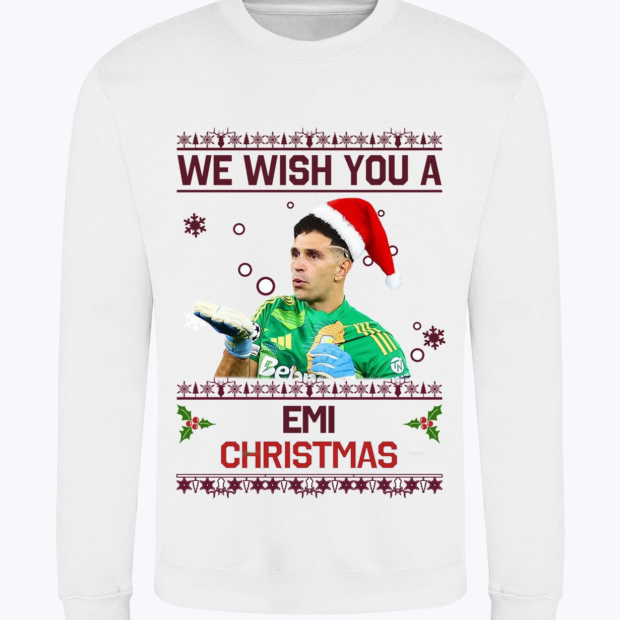 "We Wish You a Emi Christmas" | Emi Martínez Christmas Jumper for Aston Villa Fans | Festive Fun in Sizes & Colors Available