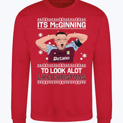 Adults "It's McGinning to Look a Lot Like Christmas" John McGinn Aston Villa Christmas Jumper