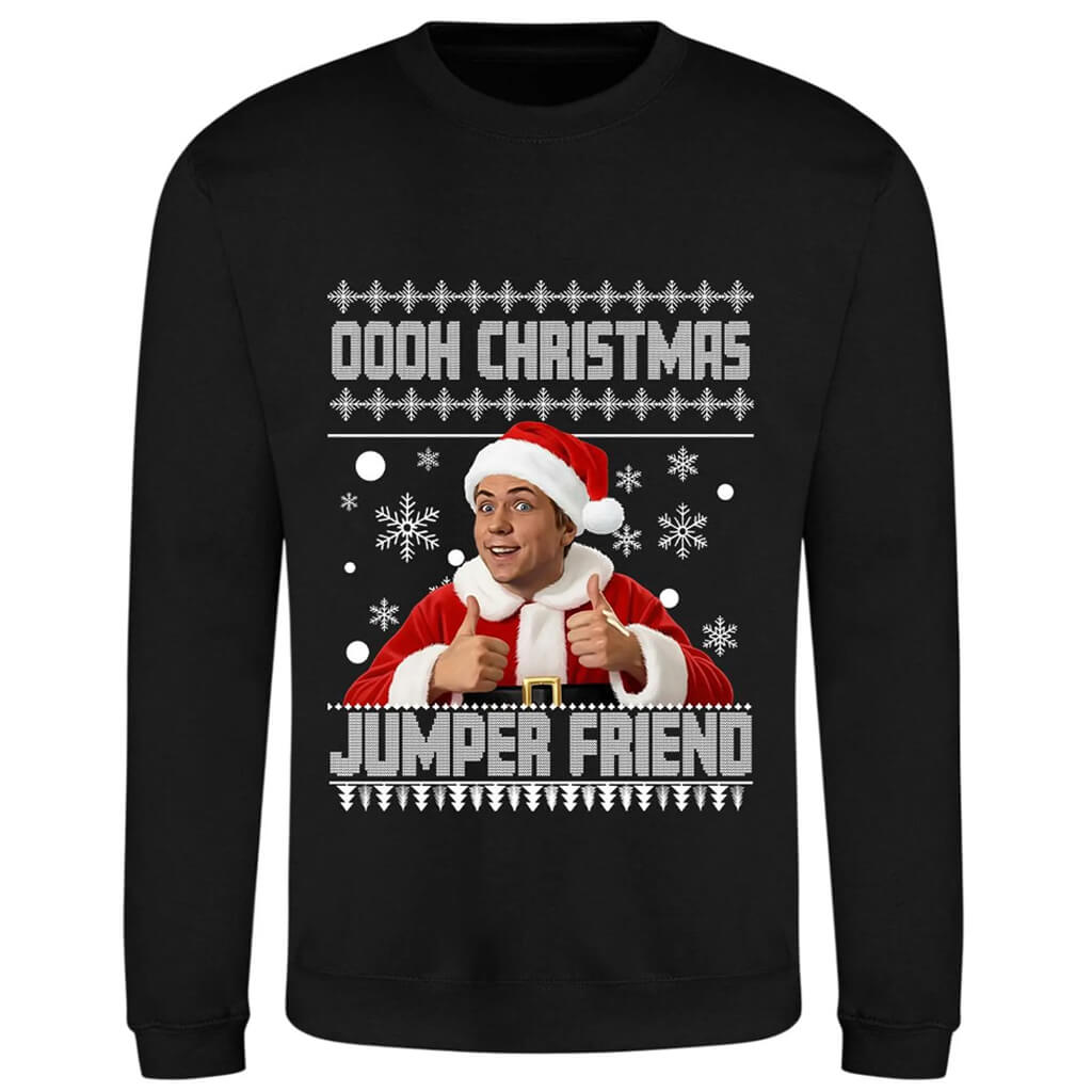 Inbetweeners Christmas Jumper "Oooh Christmas Jumper Friend" - Funny Inbetweeners Christmas Sweater, British Comedy Gift