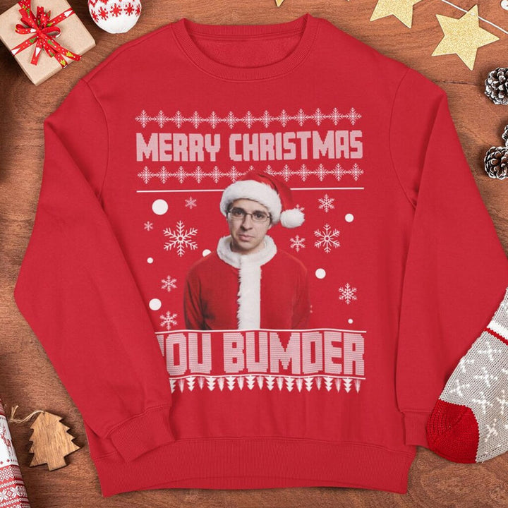 Will McKenzie Inbetweeners Christmas Jumper | Funny Inbetweeners Quote “Merry Christmas You Bumder” Christmas Sweater
